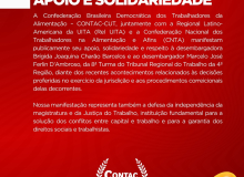 CONTAC, Rel UITA e CNTA lançam carta de apoio e solidariedade a desembargadores